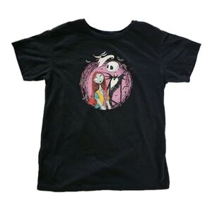 Disney's Jack And Sally T-Shirt Kids Large 10-12 Black